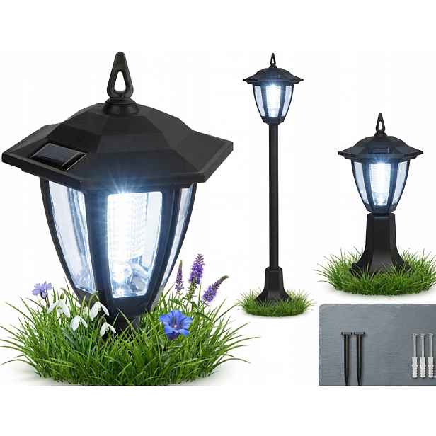 2x Solární lampa Lampa vysoká zahradní lampa zapichovací venkovní sloupek