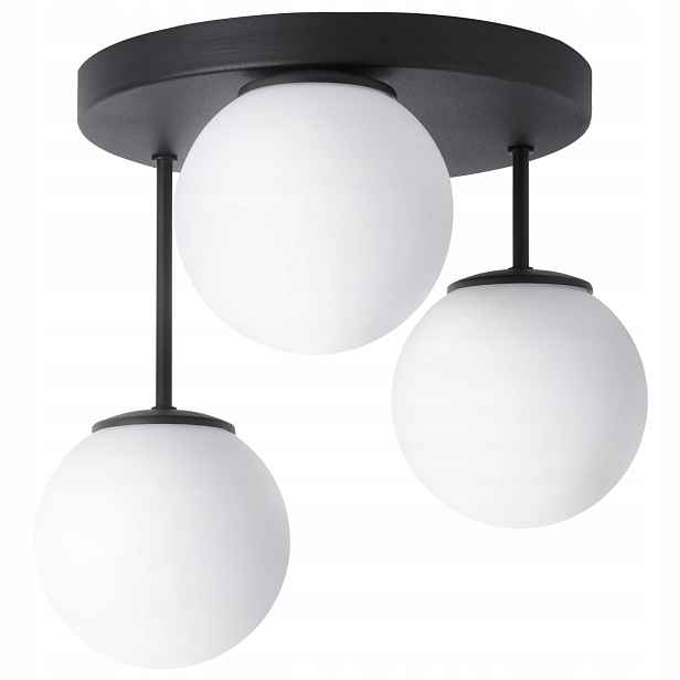 Závěsná Stropní Lampa Lustr Trojitý Bílé Koule Do Kuchyně Obývacího Pokoje Sklo