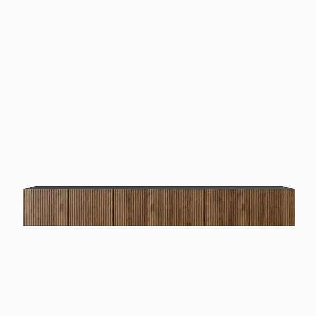 MASSENO ZÁVĚSNÝ TV STOLEK VAREN, 300/41/40 cm, černý /, dekor dub
