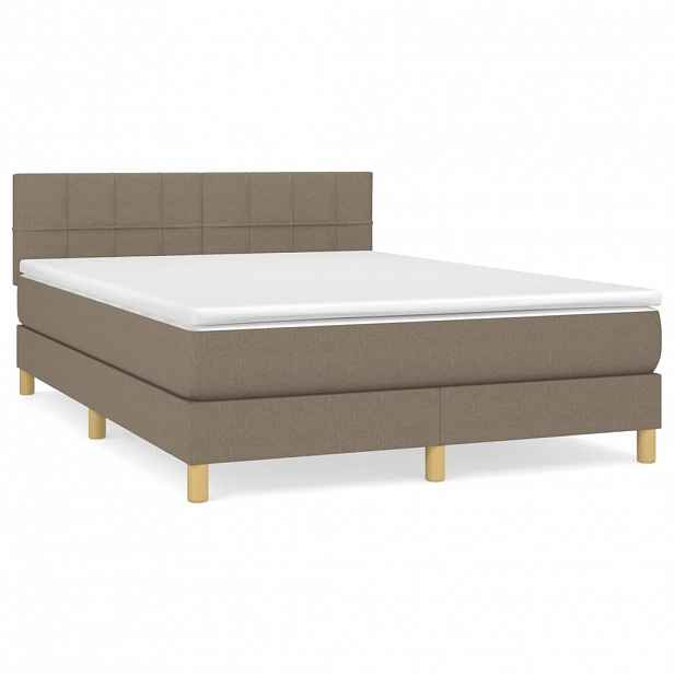 vidaXL Box spring postel s matrací taupe 140x200 cm textil