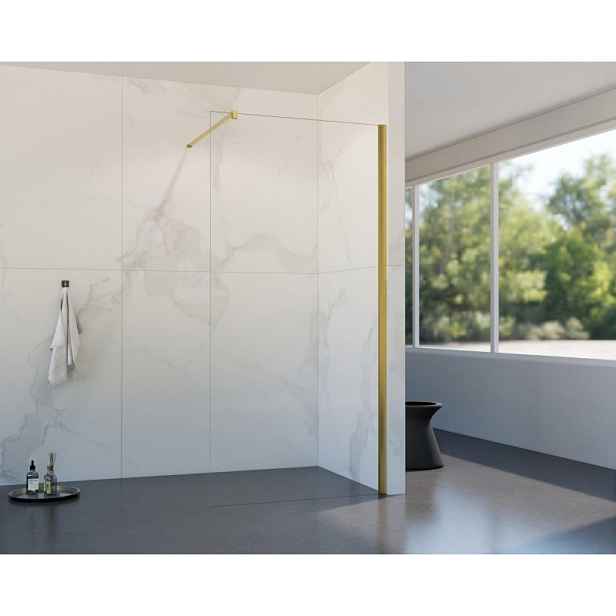 HOPA Walk-in sprchový kout LAGOS NEW 195 — Barva rámu - Zlatá, Rozměr A - 150