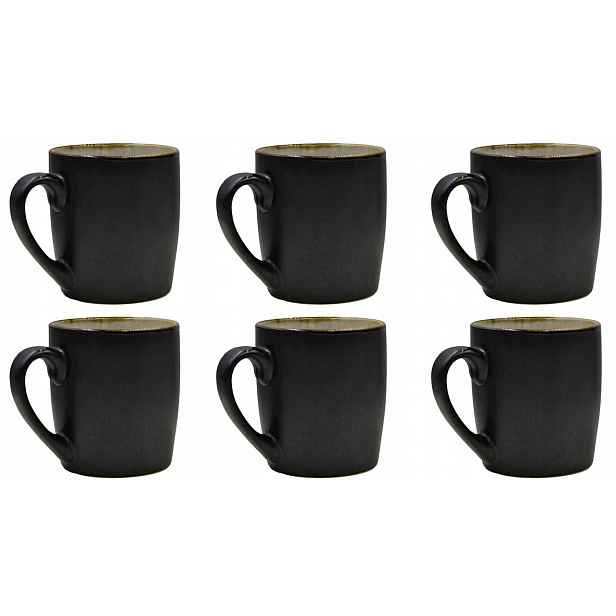 Keramické Hrnky 6x Na Kávu Čaj 300ml Šedé