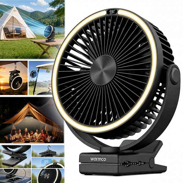 Usb ventilátor Tichý mini bivakovací stolní ventilátor chlazení 15000 mAh