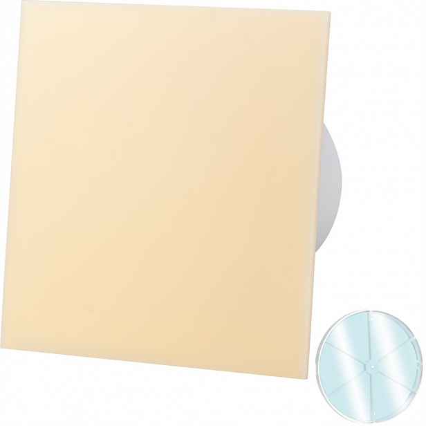 Ventilátor Panel Plexi Béžová Kuličková Ložiska Zpětný Ventil Standard Fi 125