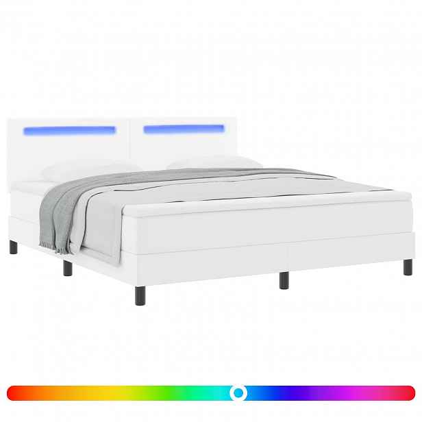 vidaXL Postel s boxspringem s matrací Bílá 180 x 200 cm Umělá kůže