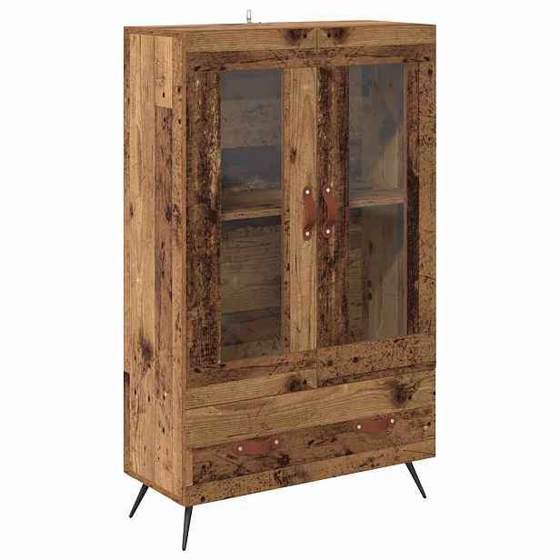 vidaXL Vysoký bufet Staré dřevo 69,5 x 31 x 115 cm