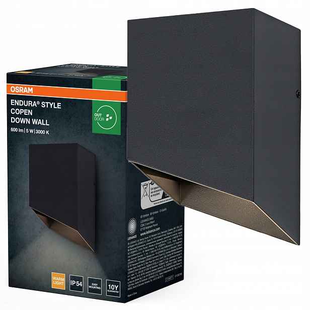 Zahradní nástěnné svítidlo Fasádní venkovní Led lampa 5W 320lm 3000K IP54 Osram