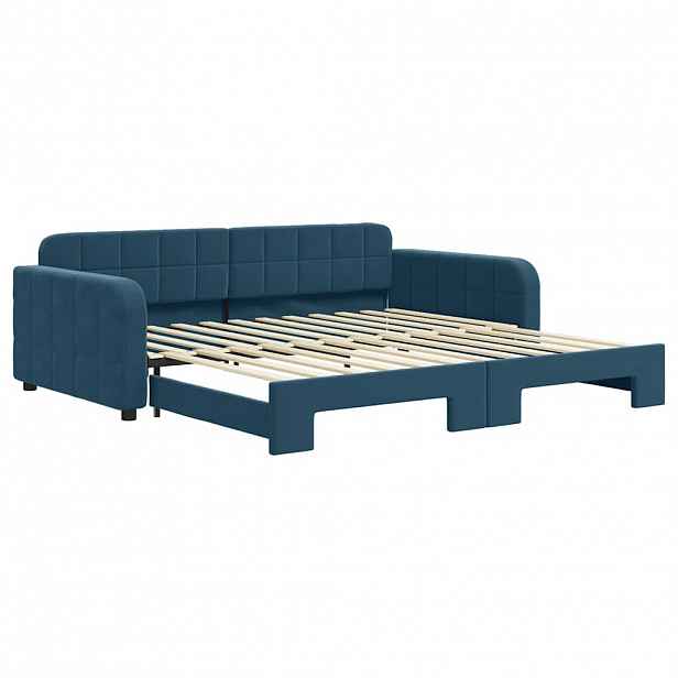 vidaXL Válenda s přistýlkou modrá 100 x 200 cm samet
