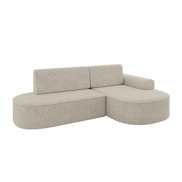 ALTDECOR ROHOVÁ SEDAČKA s funkcí spaní a otomanem, pravá MARI-L1-S 283x167x85 Béžová Žinylka