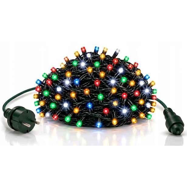 Vánoční Osvětlení Na Stromeček 500LED 35,5 M Venkovní Silný Kabel Multicolor Flash