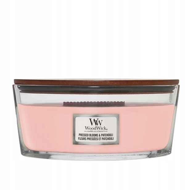WoodWick Pressed Blooms & Patchouli vonná svíčka Elipsa