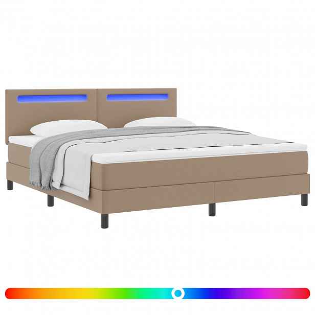 vidaXL Postel s boxspringem s čelo Cappuccino 180 x 200 cm Umělá kůže