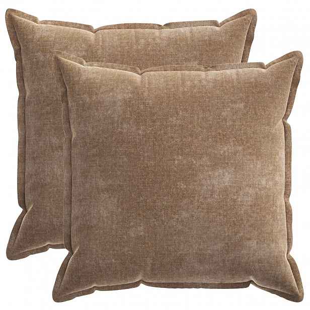 vidaXL Povlak na polštář 2 ks HOUTEN Hnědá 80 x 80 cm
