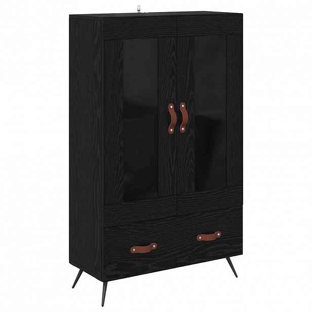 vidaXL Vysoký bufet Černý dub 69,5 x 31 x 115 cm