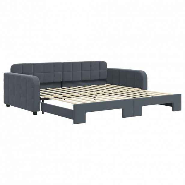 vidaXL Válenda s přistýlkou tmavě šedá 100 x 200 cm samet