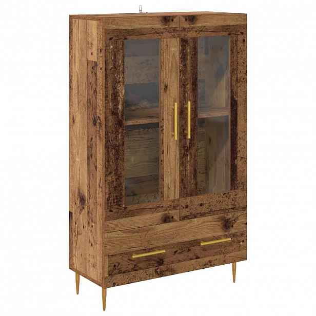 vidaXL Vysoký bufet se zásuvkou Staré dřevo 69,5 x 31 x 115 cm