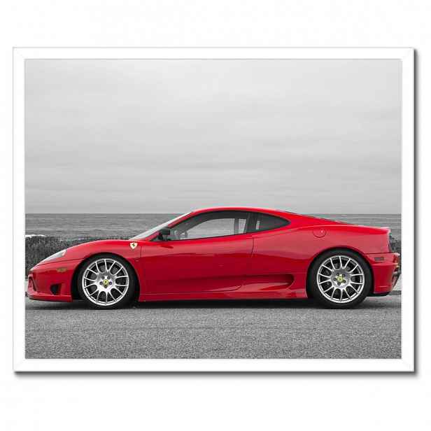 Plakáty v rámu 50x40 Červené ferrari na pláži