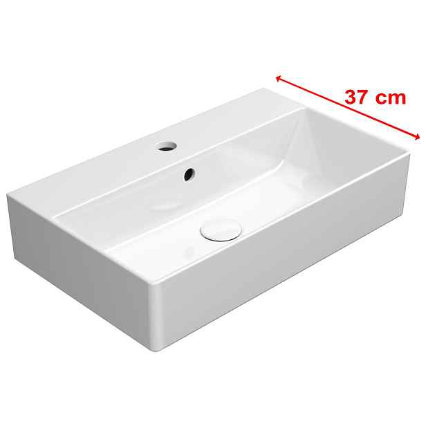 GSI KUBE X keramické umyvadlo 60x37cm, broušená spodní hrana, bílá ExtraGlaze
