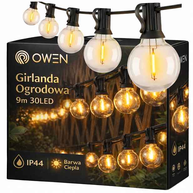 Led Světelná Girlanda Zahradní Lampy 9 M 32 Žárovek Voděodolná Venkovní