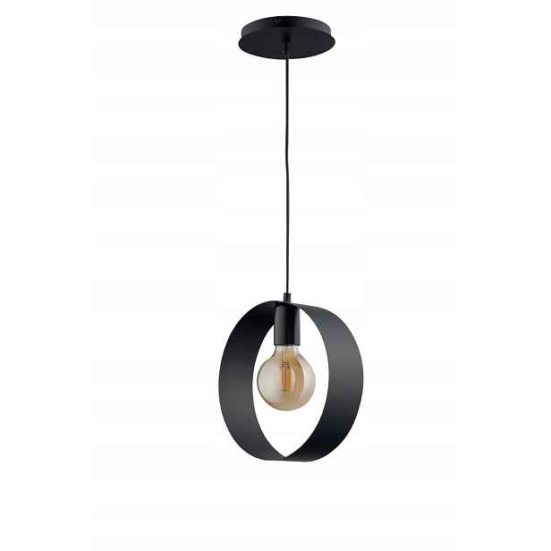 Závěsná lampa černá, moderní obruč Happy 1xE27 15W Sigma Lighting