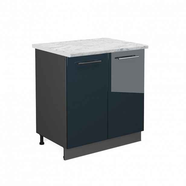 Vicco SKŘÍŇKA POD DŘEZ Fame-Line Tmavě modrá s vysokým leskem 80 cm , PD Mramor