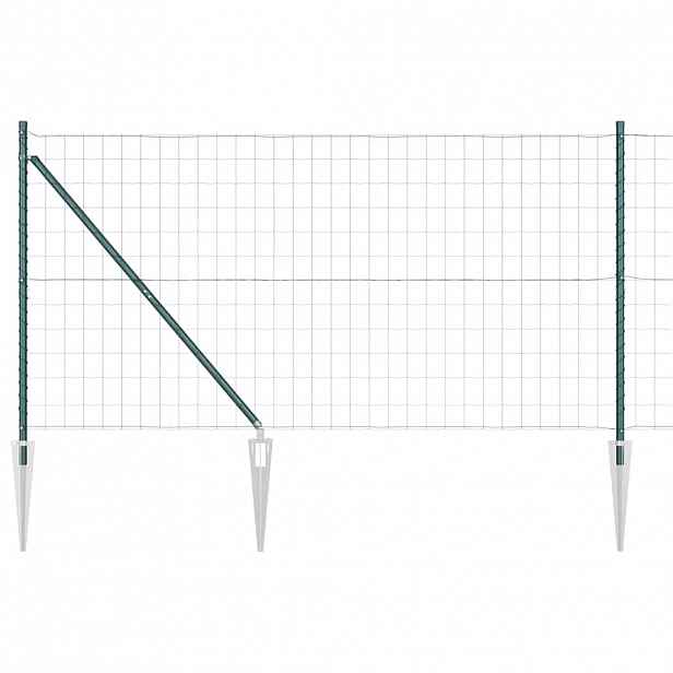 vidaXL Evropský plot se hroty 10 x 1,2 m Ocel potažená PVC Zelená