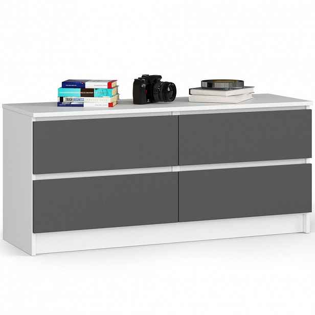RAUMHIRSCH FURNITURE KOMODA bílá, grafitově šedá 55/120/40