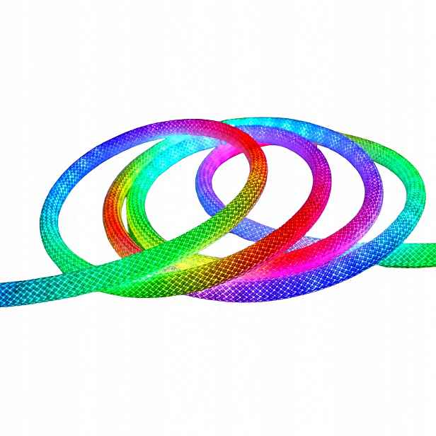 Rgb světelná hadička Lina Digitální opletená kulatá Led Flex Neon 5 m