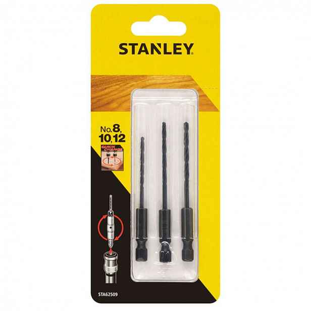 Stanley - 3dílná sada vodících vrtáků se záhlubníkem STA62509-XJ