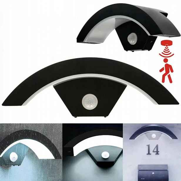 Venkovní Zahradní Nástěnné Svítidlo Led Fasádní Lampa Senzor Pohybu 18W Led