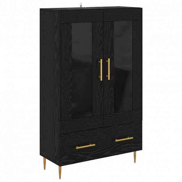 vidaXL Vysoký bufet se zásuvkou Černý dub 69,5 x 31 x 115 cm