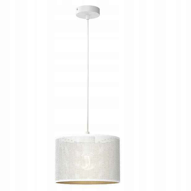 Závěsná lampa bílá zlatá kulatá Ø 25 cm síťka do obývacího pokoje Luminex