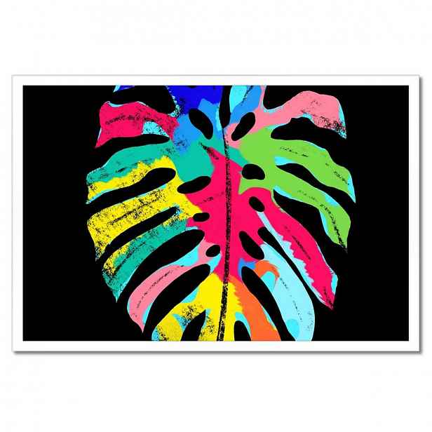 Plakáty v rámu 60x40 Barevná Monstera List