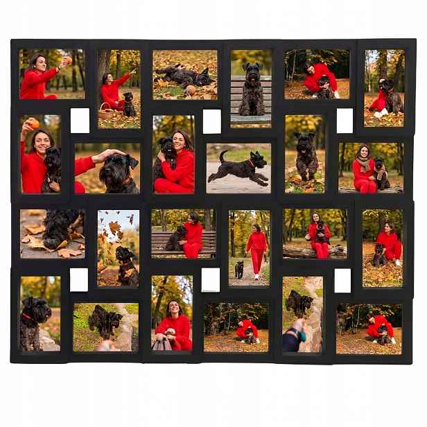 Multirámeček Na 24 Fotografií 58X85X3 CM Černý, Plast, 10X15 CM K Zavěšení