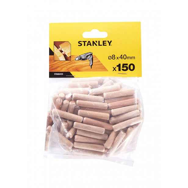 Stanley - Sada dřevěných spojovacích kolíků 8x40 mm, 150 ks STA66433-QZ