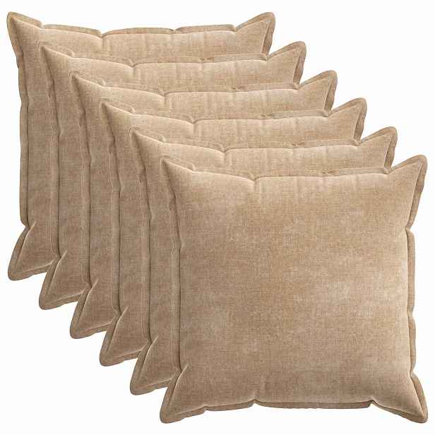 vidaXL Povlak na polštář 6 ks HOUTEN Taupe 80 x 80 cm