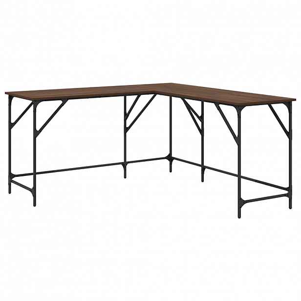 vidaXL Psací stůl hnědý dub 149 x 149 x 75 cm kompozitní dřevo