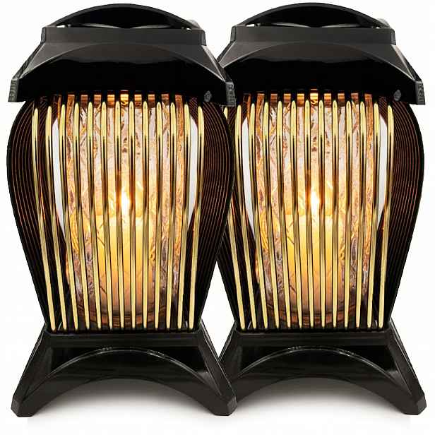 2x Hřbitovní Svíčka Velký Skleněný Ozdobný Na Hrob Hřbitov Lampion Dekor Zlaté Pruhy