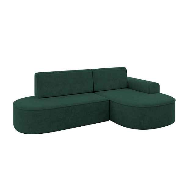 ALTDECOR ROHOVÁ SEDAČKA s funkcí spaní a otomanem, pravá MARI-L1-S 283x167x85 Zelená Velur