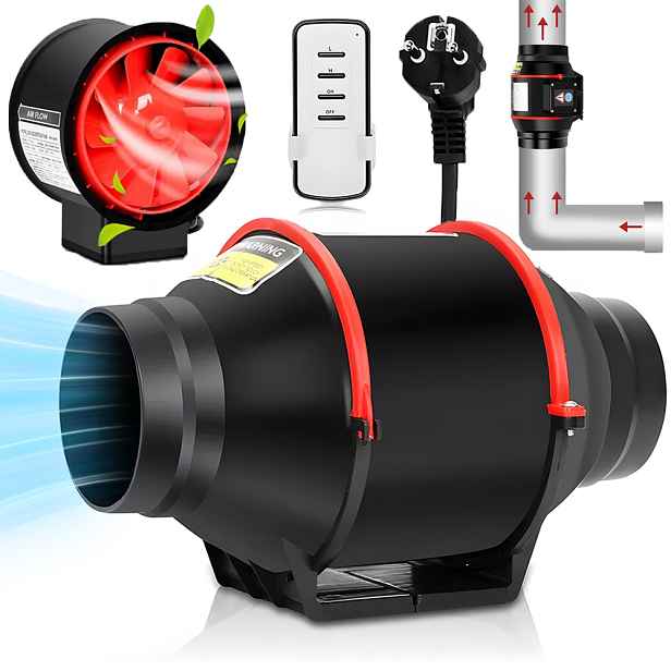 Axiální Kanálový Ventilátor 150 mm 540 m³/h 80 W Tichý Vhodný Do Kuchyně