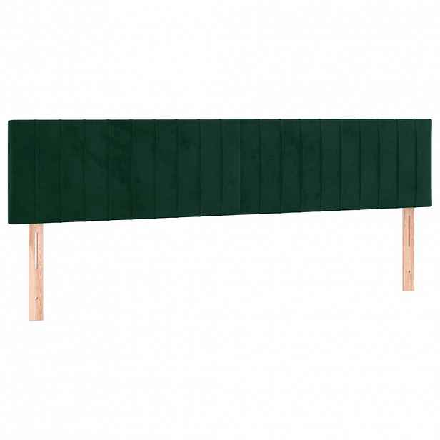 vidaXL Čela postele tmavě zelená 200x5x78/88 cm samet
