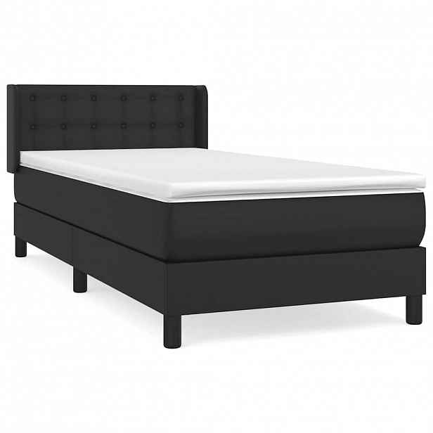 vidaXL Box spring postel s matrací černá 90x190 cm umělá kůže