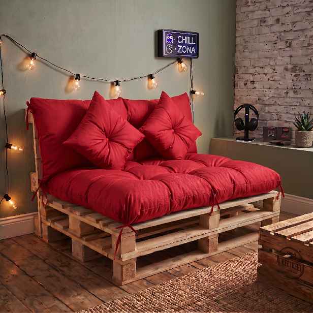 Interiérový polstr na palety CHILL ZONE 10 relax, gaming, mladé bydlení červená Mybesthome