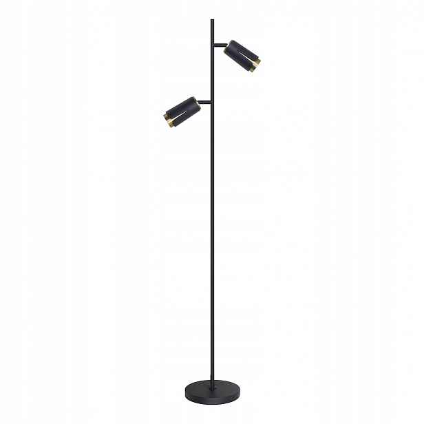 MiLAGRO Flower Černá Zlatá podlahová lampa 2Xgu10 Stropní osvětlení