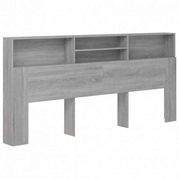 vidaXL Čelo postele s úložným prostorem šedá sonoma 200 x 19 x 101,5cm