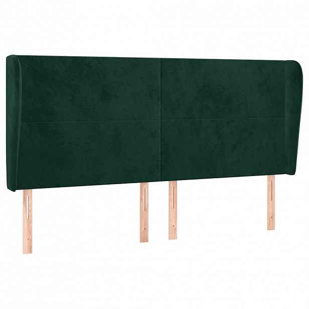 vidaXL Čelo postele typu ušák tmavě zelená 203x23x118/128 cm samet