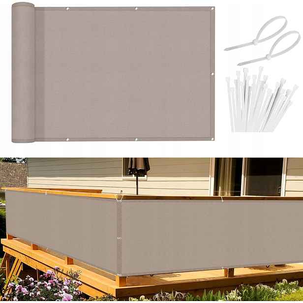 Zástěna na balkon 100 x 300 cm, ochrana proti větru, Pes 170 g/m2