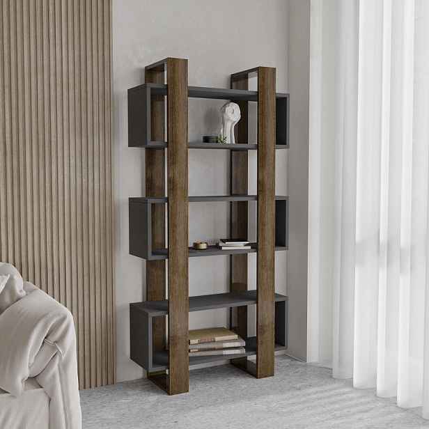 Knihovna Milano - Walnut, Anthracite