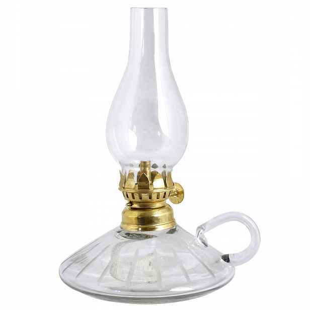 Lampa Petrolejová skleněná průhledná lucerna jako dárek 18 cm