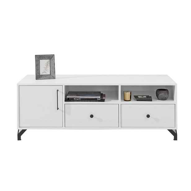 MASSENO TV STOLEK LANZA, 140/50/50 cm, bílý